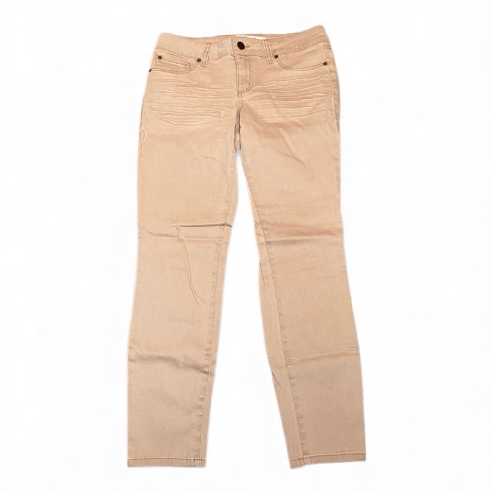 Vtg Y2K True Freedom Women’s Size 9 Tan Skinny Denim Jeans Straight Leg - EUC